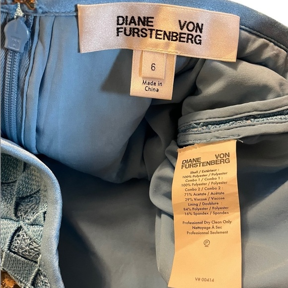 Diane Von Furstenberg Diamond Pattern Layered Lined Straight Pencil Skirt - Picture 7 of 9